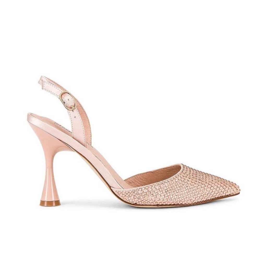 Jeffrey Campbell Zivote Slingback Pump Heels Light Pink Rose Satin Size 9.5 - Picture 2 of 8